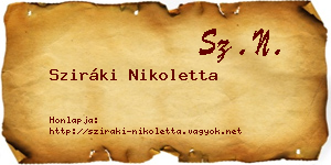 Sziráki Nikoletta névjegykártya