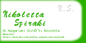 nikoletta sziraki business card